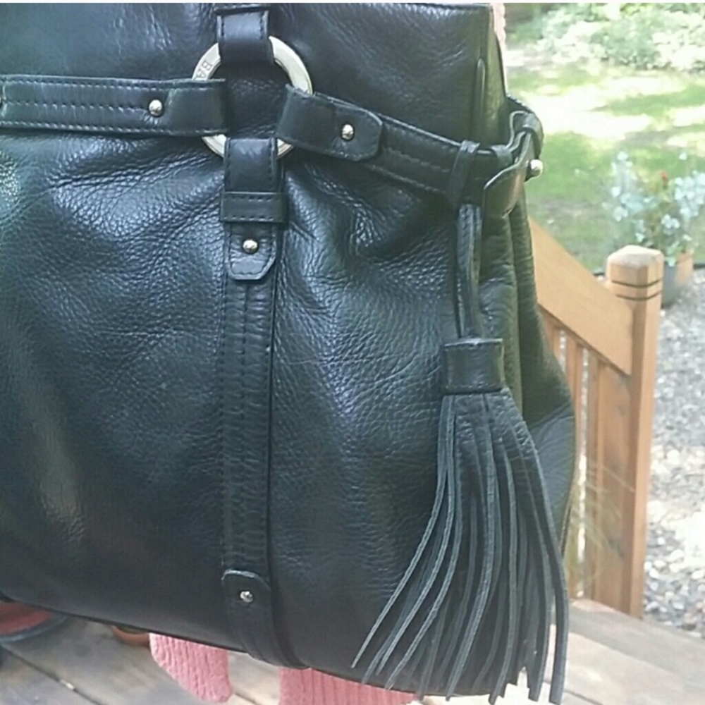 🔥🔥 BALLY black leather moto-style tote🔥🔥 - Picture 3 of 8